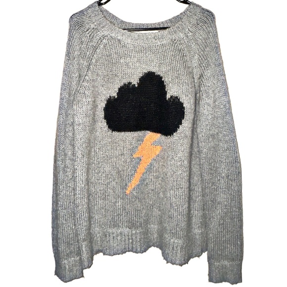 Elizabeth and James - Raincloud Intarsia Sweater - lightning bolt imagery - Picture 2 of 8
